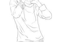 漫画男生线稿,漫画男生跃然纸上